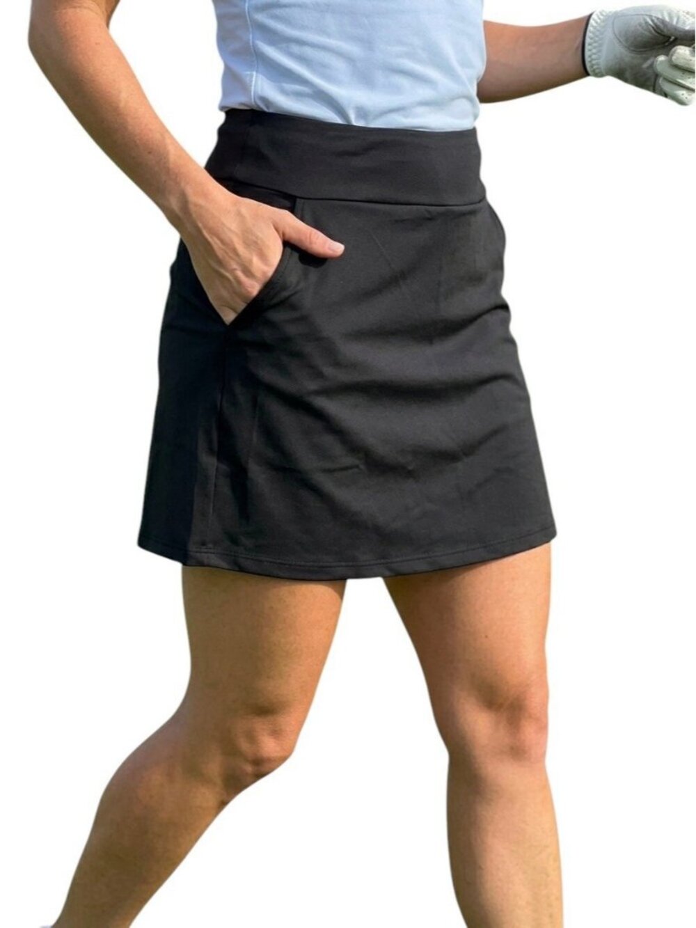 NWT ACEGOLFS Women’s Golf Skort Black Small Athletic Tennis Skirt Shorts Pockets